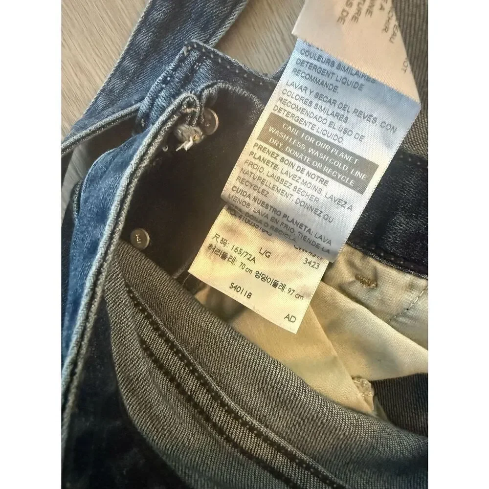 Levi's Denizen Bib Overall Denim Shorts Size Large | Blue Jean Stretch, Low Back